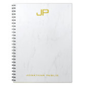 Elegantes Goldmit Monogramm moderne Notizblock (Vorderseite)