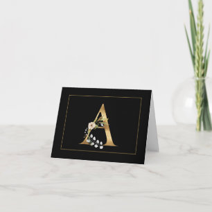 Elegantes Goldmonogramm A mit Blume