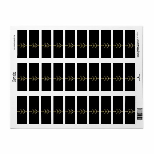 Elegantes Goldmonogramm auf schwarz (Vorne)