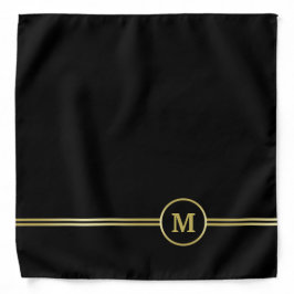 Elegantes Goldmonogramm auf schwarz Halstuch