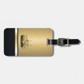 Elegantes Goldmonogramm des alten Schiffes Gepäckanhänger (Vorderseite horizontal)