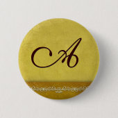 Elegantes Goldmonogramm - fertigen Sie Ihre Selbst Button (Vorderseite)