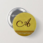 Elegantes Goldmonogramm - fertigen Sie Ihre Selbst Button (Vorne & Hinten)