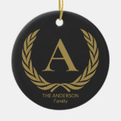 Elegantes Goldmonogramm Keramik Ornament (Vorne)