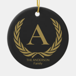 Elegantes Goldmonogramm Keramik Ornament