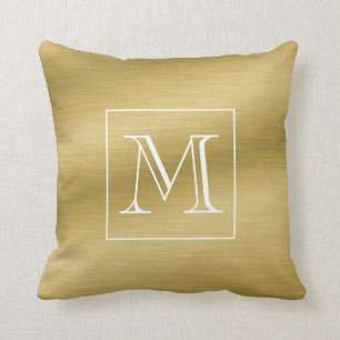 Elegantes Goldmonogramm Kissen