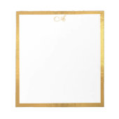 Elegantes Goldmonogramm Notizblock (Vorderseite)
