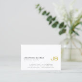 Elegantes Goldmonogramm schlichtes modernes Visitenkarte (Stehend Vorderseite)