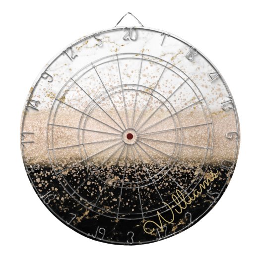 Elegantes Goldmotiv aus Rose Dartscheibe (vorne)