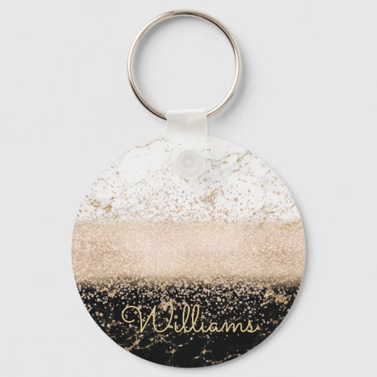 Elegantes Goldmotiv aus Rose Schlüsselanhänger (Vorderseite)