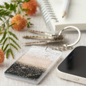 Elegantes Goldmotiv aus Rose Schlüsselanhänger (Vorderseite rechts)