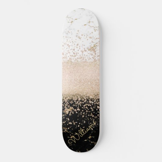 Elegantes Goldmotiv aus Rose Skateboard (Vorderseite)