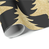 elegantes Goldmuster Glitzer Weihnachtsbaummuster  Geschenkpapier (Rolleneckpunkt)