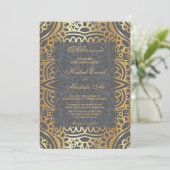 Elegantes Goldmuster muslime Hochzeitseinladung Einladung (Stehend Vorderseite)