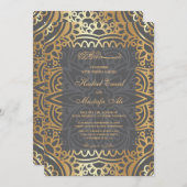 Elegantes Goldmuster muslime Hochzeitseinladung Einladung (Vorne/Hinten)