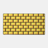 Elegantes Goldmuster und Monogramm auf schwarzer S Schreibtischunterlage (Vorderseite)