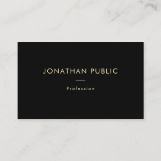 Elegantes Goldname Schwarzes Template Beruflich Visitenkarte