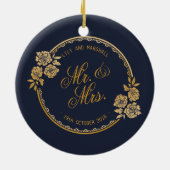 Elegantes Goldpersonalisierte Keramik Ornament (Hinten)