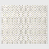 Elegantes GoldQuatrefoil Muster auf Weiß Geschenkpapier (Flach)