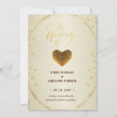 Elegantes Goldrahmen Diamanten-Herz Save the Date (Vorderseite)