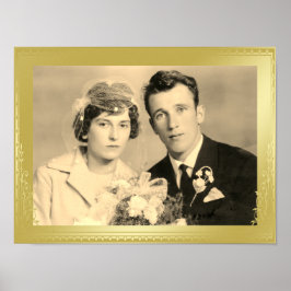 Elegantes Goldrahmen-Foto-Poster Poster