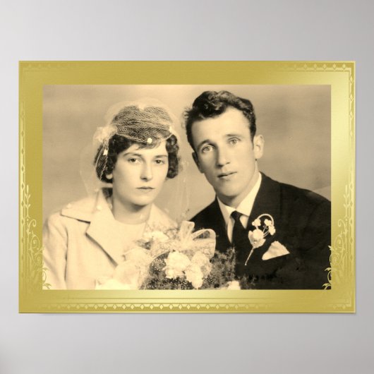 Elegantes Goldrahmen-Foto-Poster Poster (Vorne)