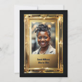 Elegantes Goldrahmen Pensionierung Foto Abschiedsf Einladung (Vorderseite)