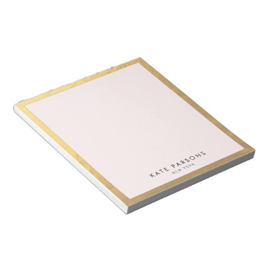 Elegantes goldrosa Notepad Notizblock (angewinkelt)