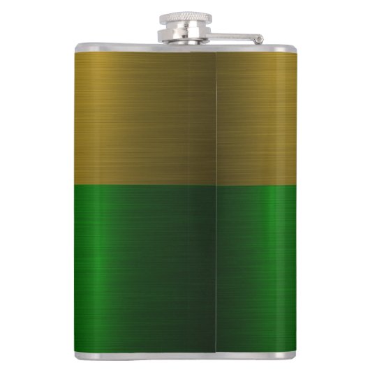 Elegantes Goldschild-Monogramm-Design Flachmann (Rückseite)