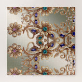 Elegantes Goldschmuck-Blumen-Puzzle Puzzle (Horizontal)