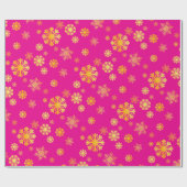 Elegantes Goldschneeflocken rosa Wrapping Paper Geschenkpapier (Flach)