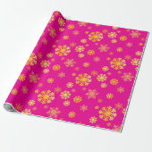 Elegantes Goldschneeflocken rosa Wrapping Paper Geschenkpapier (Ungerollt)
