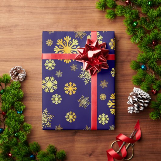 Elegantes Goldschneeflocken-Wrapping Paper Geschenkpapier (Feiertagsgeschenk)