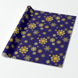 Elegantes Goldschneeflocken-Wrapping Paper Geschenkpapier