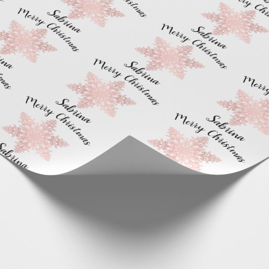 Elegantes Goldschneeflockenmuster der Rose Geschenkpapier (Ecke)