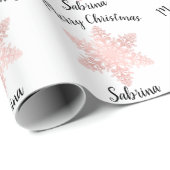 Elegantes Goldschneeflockenmuster der Rose Geschenkpapier (Rolleneckpunkt)