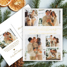 Elegantes Goldschrift-6-Foto-Collage-Christmas-Ech