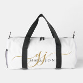 Elegantes Goldschrift-Name-Monogramm Duffle Bag (Rückseite)