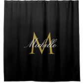 elegantes Goldschwarz Duschvorhang (Vorderseite)