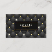 Elegantes Goldschwarz-funkelnd Glitzer-Monogramm Visitenkarte (Vorderseite)