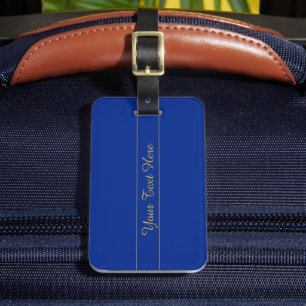 Elegantes Goldscript auf navyblauem Hintergrund Gepäckanhänger