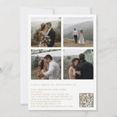 Elegantes Goldskript 4 Fotos QR-Code UAWG Hochzeit Einladung (Rückseite)