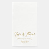 Elegantes Goldskript benutzerdefinierte Liebe & Da Serviette (Vorderseite)