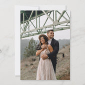 Elegantes goldtransparentes Foto Hochzeit Einladung (Rückseite)