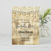 Elegantes Goldtropfen-Glitzer-Monogramm Einladung (Stehend Vorderseite)