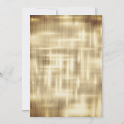 Elegantes Goldtropfen-Glitzer-Monogramm Einladung (Rückseite)