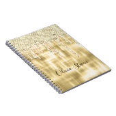 Elegantes Goldtropfen-Glitzer-Monogramm Notizblock (Rechte Seite)