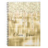 Elegantes Goldtropfen-Glitzer-Monogramm Notizblock (Vorderseite)