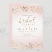 Elegantes goldvergoldetes botanisches Brautparty Einladung (Vorne/Hinten)