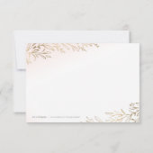 Elegantes, goldvergoldetes botanisches Dankeschön Dankeskarte (Rückseite)